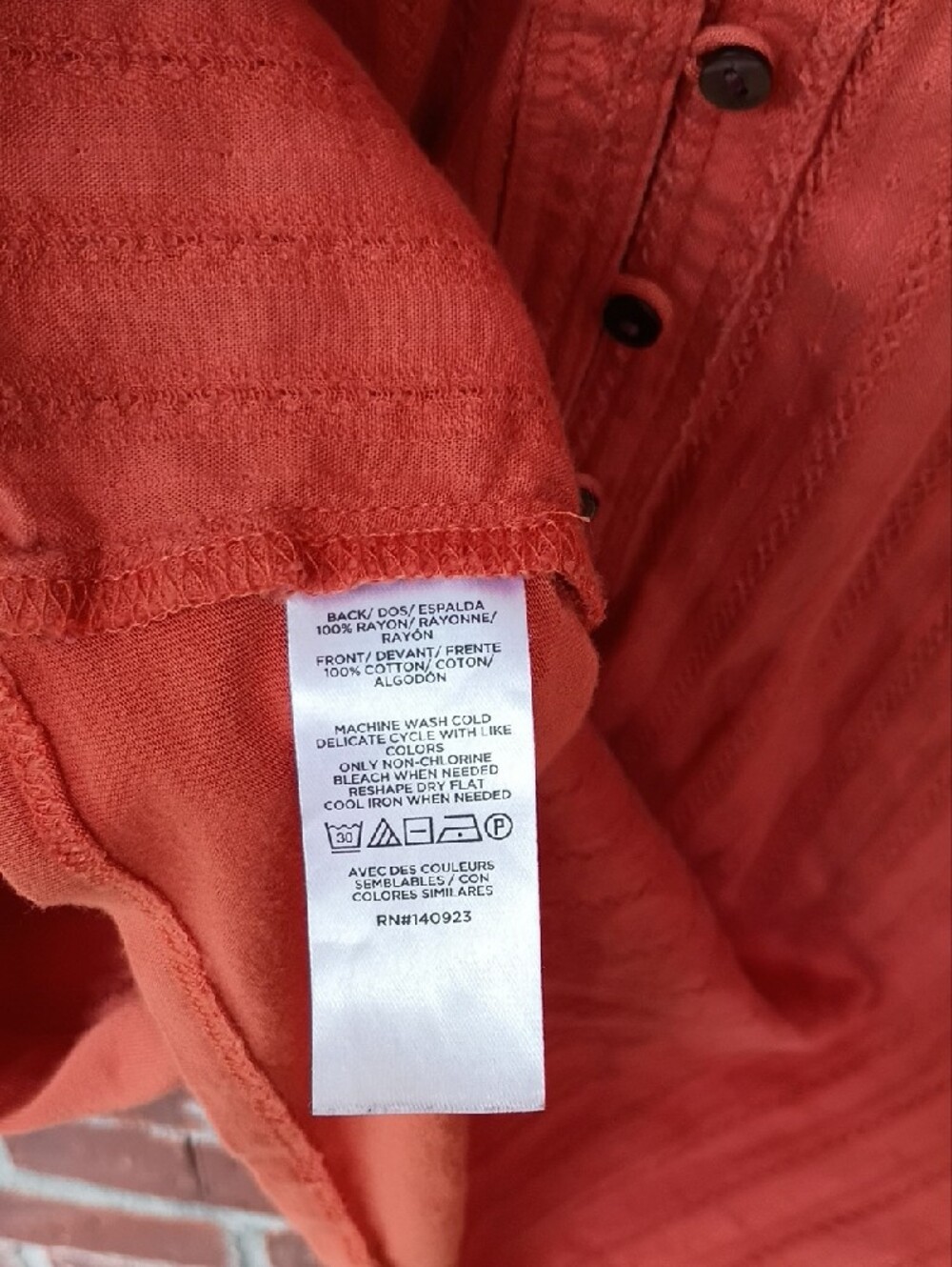 LOFT Textured Henley Camisole in Rust - Picture 3 of 4